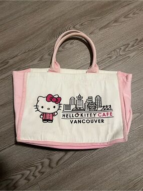 Hello Kitty Cafe Vancouver Pink & White Tote